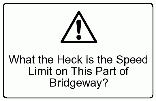Bridgeway Speed Sign